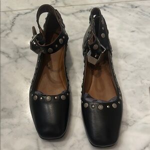 Free People Black Studded Flats